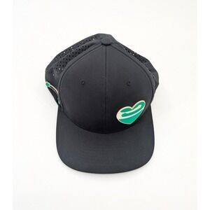 Branded Bills Neighborhood Flexfit 585 Performance Hat Black Green Heart Patch